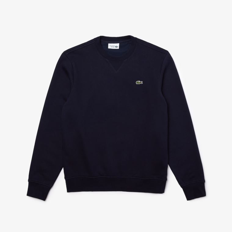 Lacoste SPORT Pamut Blend Fleece Sweatshirt Sötétkék Kék | aFscvxgl