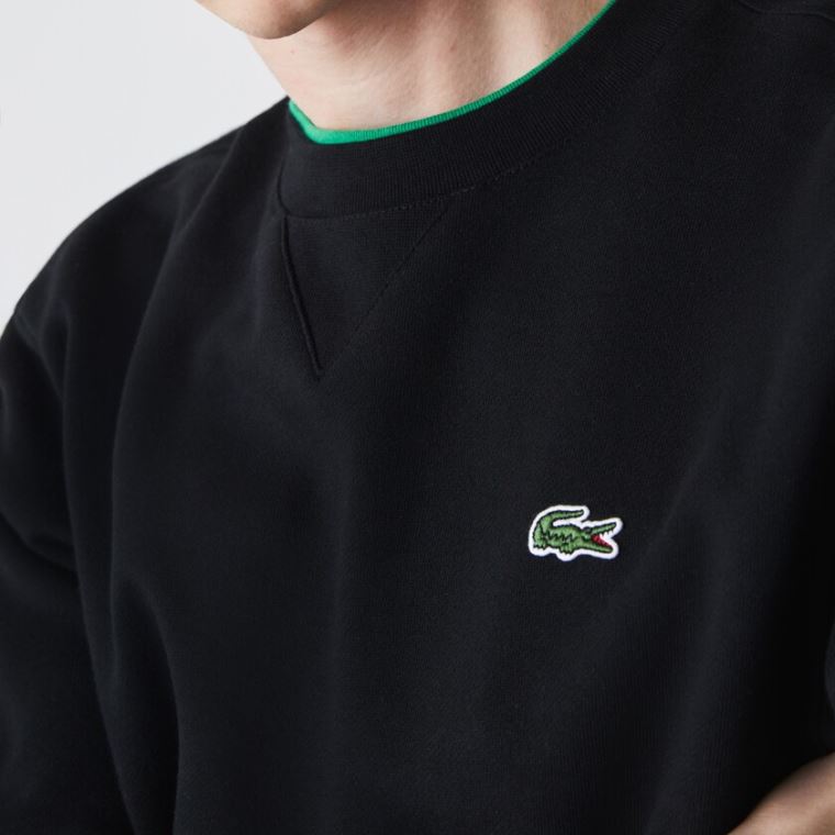 Lacoste SPORT Pamut Blend Fleece Sweatshirt Fekete | xf82YQRC