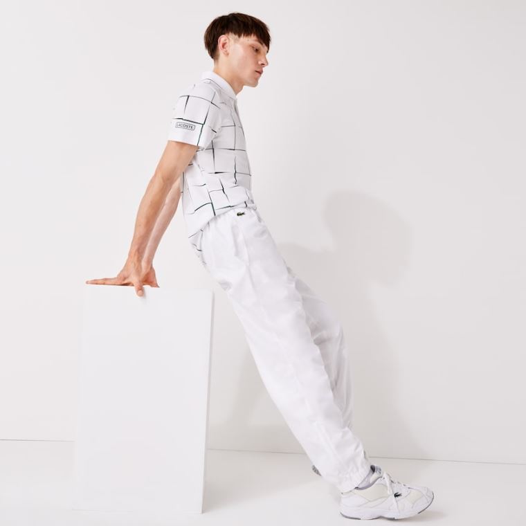 Lacoste SPORT Performance Side Zip Pálya Pants Fehér | 6bfhHxd9