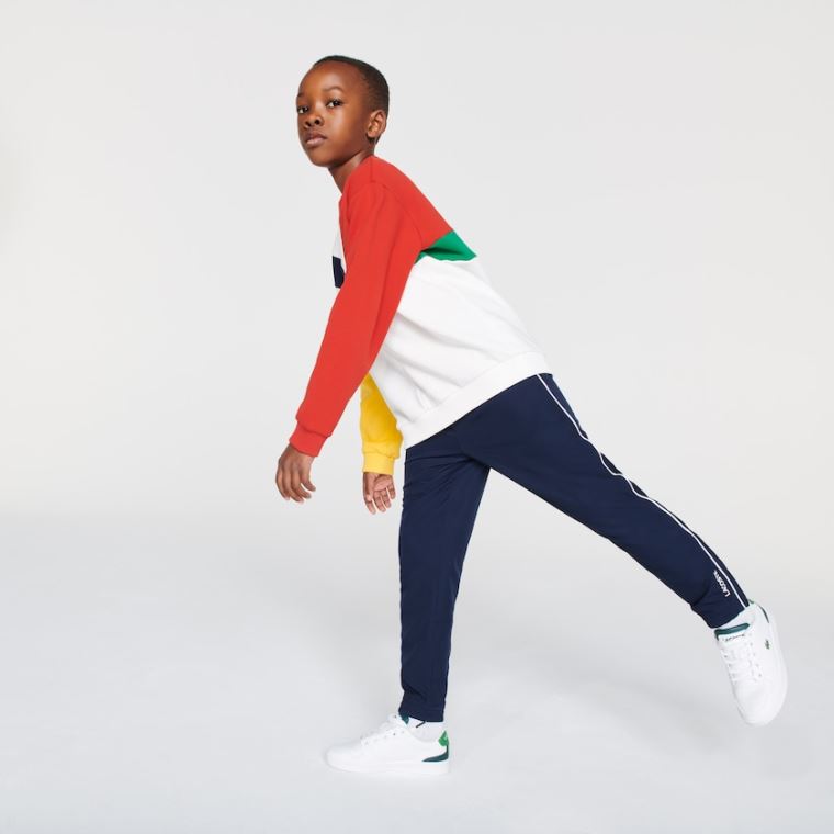 Lacoste SPORT Piped Könnyű Trackpants Sötétkék Kék Fehér | 2MxCvXcp