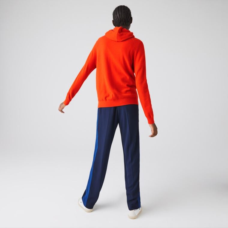 Lacoste SPORT Recycled Cashmere Zip Pulóver Piros | EsgKeHb3