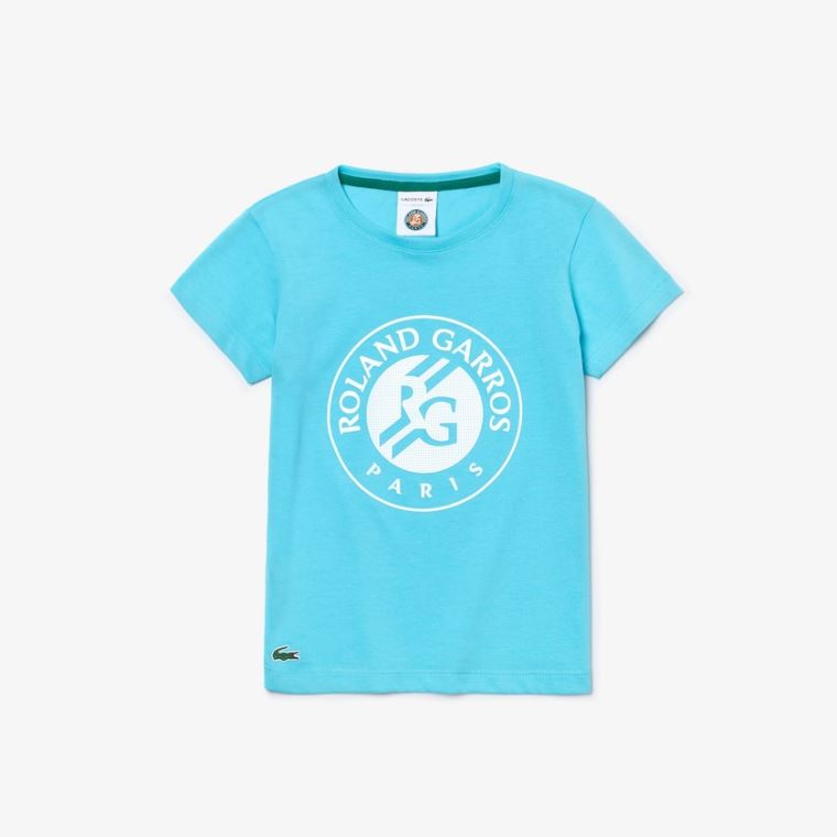 Lacoste SPORT Roland Garros Logo T-Shirt Türkiz Fehér Zöld | LJOc5FWg