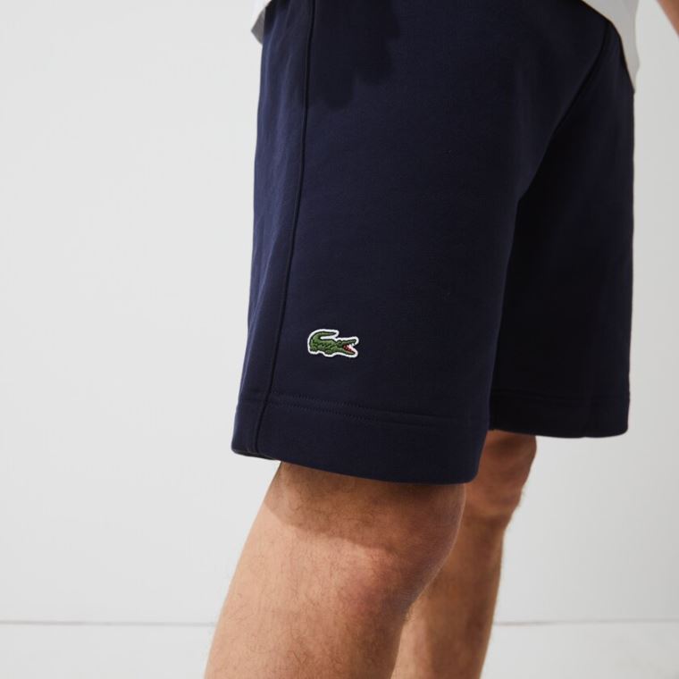 Lacoste SPORT Roland Garros Pamut Fleece Shorts Sötétkék Kék Zöld Fehér | Lrtan7cW