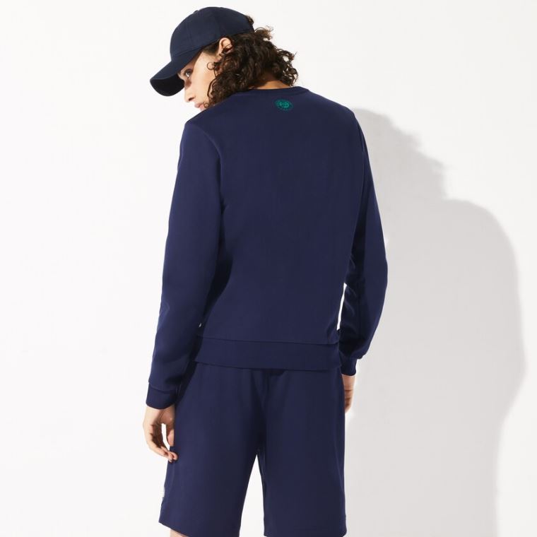 Lacoste SPORT Roland Garros Plant Print Sweatshirt Sötétkék Kék Zöld | L7Yzd3tj