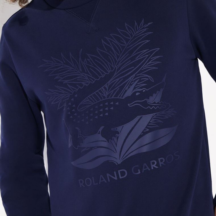 Lacoste SPORT Roland Garros Plant Print Sweatshirt Sötétkék Kék Zöld | L7Yzd3tj