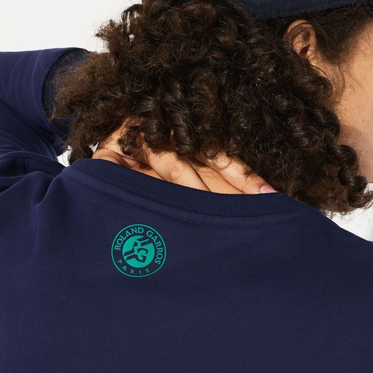 Lacoste SPORT Roland Garros Plant Print Sweatshirt Sötétkék Kék Zöld | L7Yzd3tj