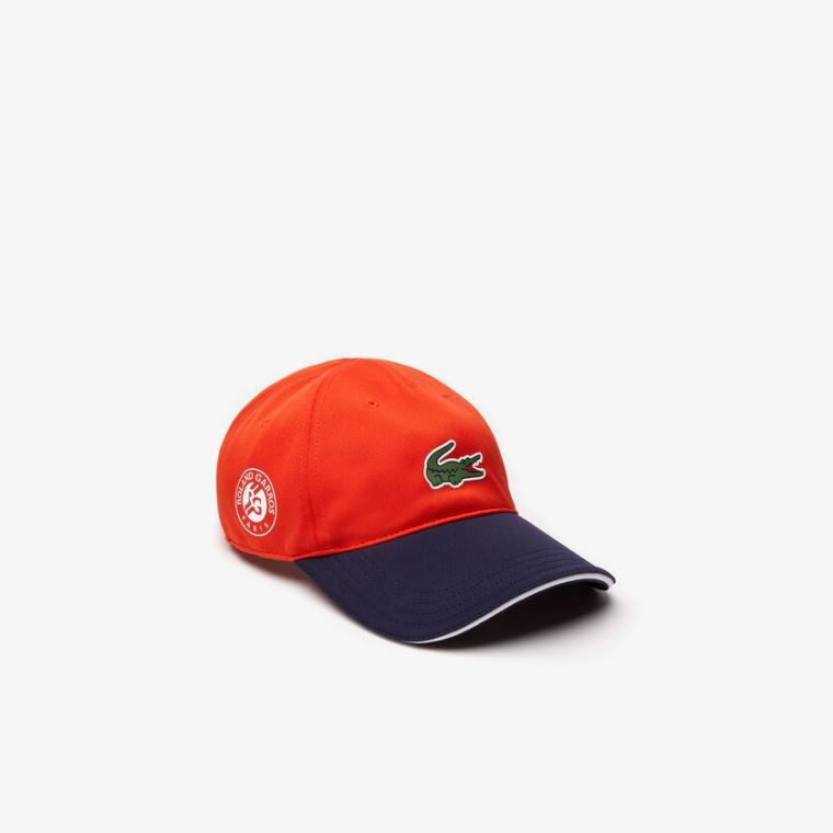 Lacoste SPORT Roland Garros Two-Tone Piqué Cap Piros Sötétkék Kék Fehér | DcVPtENA