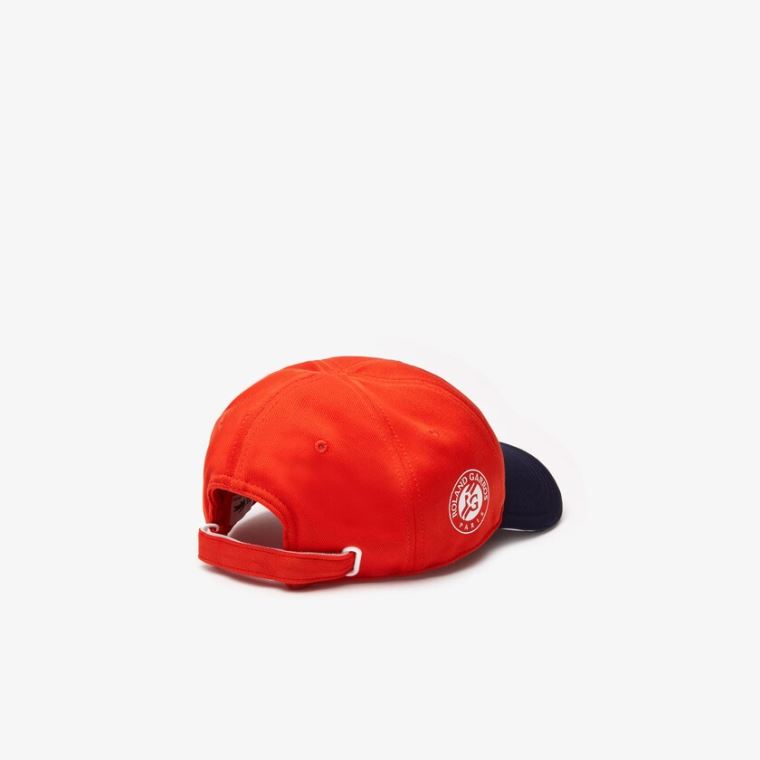 Lacoste SPORT Roland Garros Two-Tone Piqué Cap Piros Sötétkék Kék Fehér | DcVPtENA