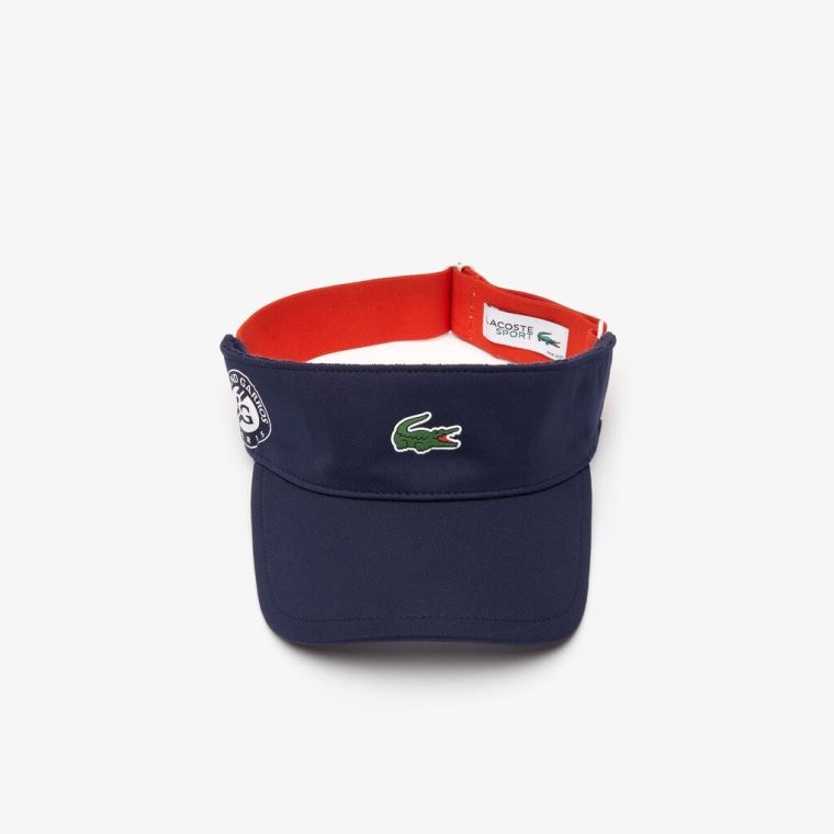 Lacoste SPORT Roland Garros Two-Tone Piqué Visor Sötétkék Kék Piros Fehér | o9WDyRjW