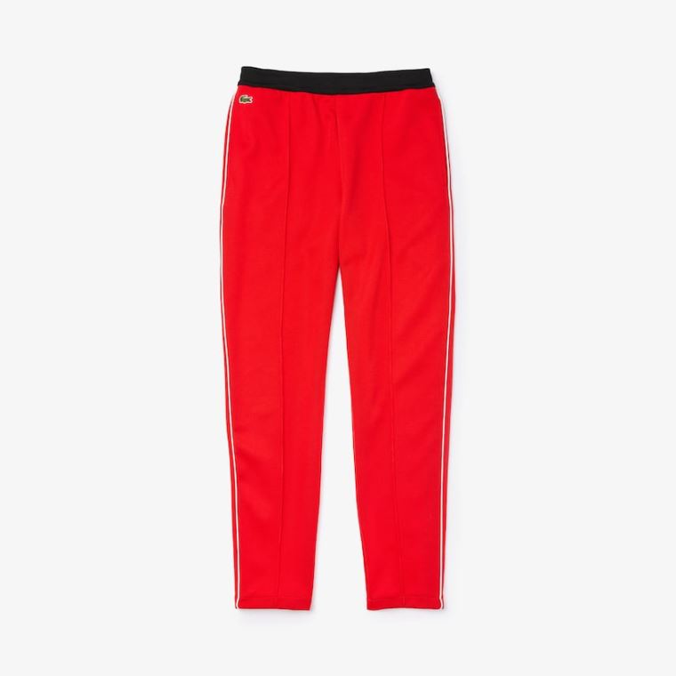 Lacoste SPORT Run-resistant Pleated Tracksuit Pants Piros Fekete Fehér | cfMNhiXl