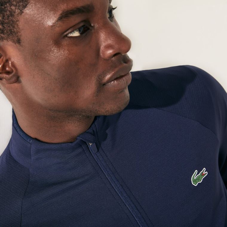 Lacoste SPORT Stretch Ergonomic Zippered Golf Jacket Sötétkék Kék | Es7m5cBJ