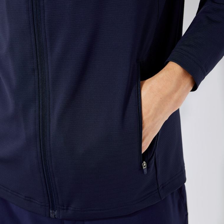 Lacoste SPORT Stretch Ergonomic Zippered Golf Jacket Sötétkék Kék | Es7m5cBJ