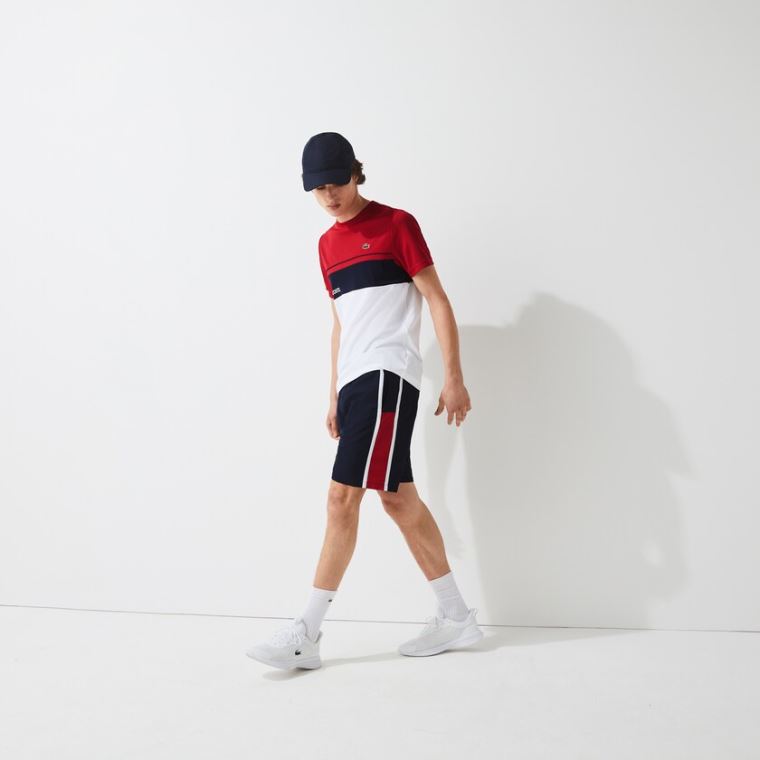 Lacoste SPORT Taffeta Tenisz Shorts Sötétkék Kék Piros Fehér | ybbB5poa