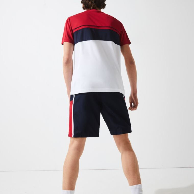 Lacoste SPORT Taffeta Tenisz Shorts Sötétkék Kék Piros Fehér | ybbB5poa