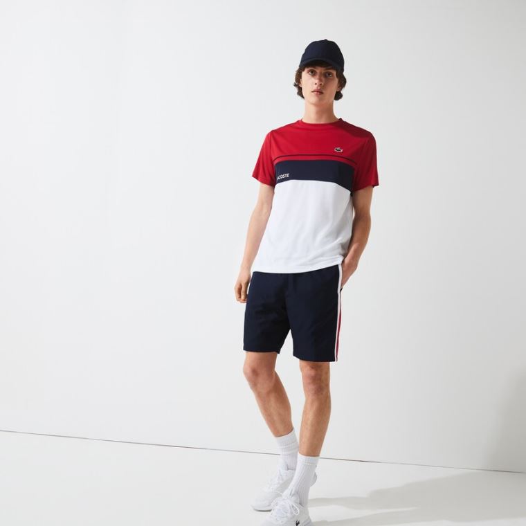 Lacoste SPORT Taffeta Tenisz Shorts Sötétkék Kék Piros Fehér | ybbB5poa