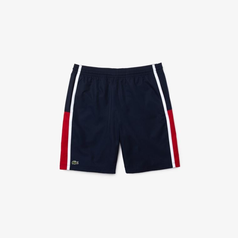 Lacoste SPORT Taffeta Tenisz Shorts Sötétkék Kék Piros Fehér | ybbB5poa