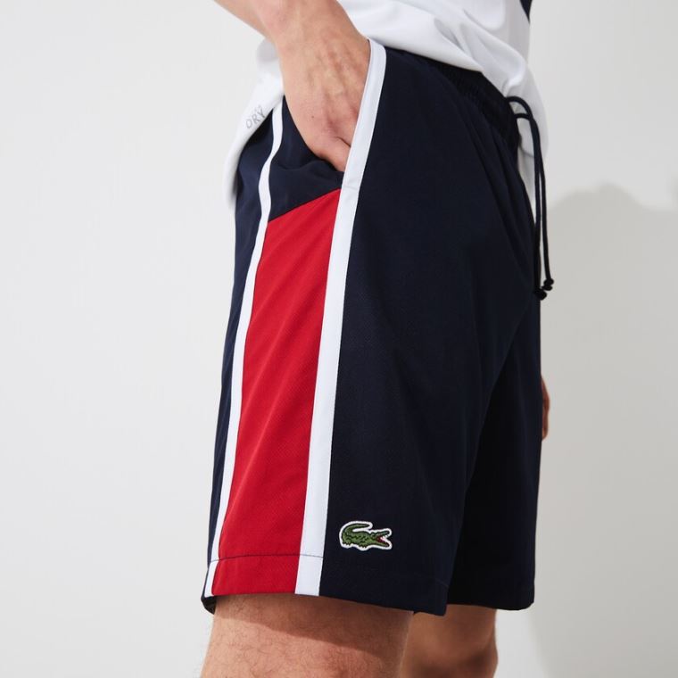 Lacoste SPORT Taffeta Tenisz Shorts Sötétkék Kék Piros Fehér | ybbB5poa