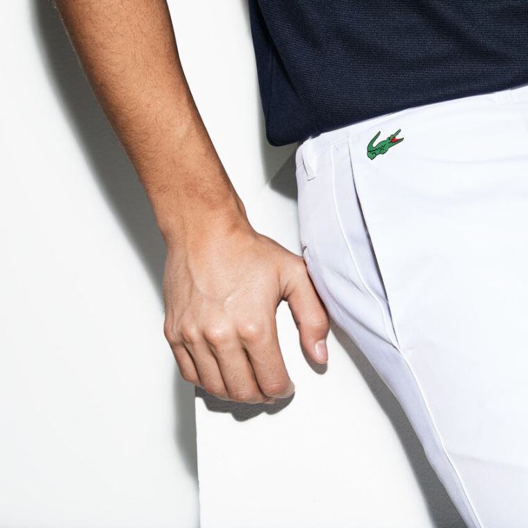 Lacoste SPORT Technical Gabardine Golf Chino Pants Fehér | S9rFYaiC