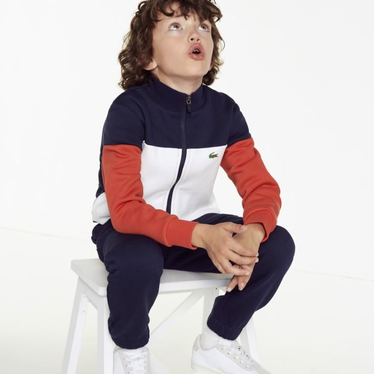 Lacoste SPORT Tenisz Tracksuit Sötétkék Kék Fehér Piros | bYMAY1hr