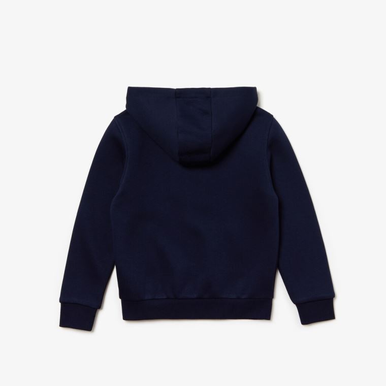 Lacoste SPORT Tenisz Zippered Fleece Sweatshirt Sötétkék Kék Szürke | yWGAerXK