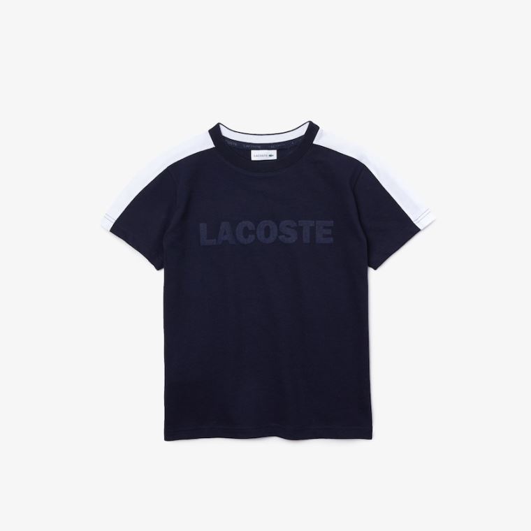 Lacoste SPORT Two-Tone T-shirt Sötétkék Kék Fehér | TJWTCP7w