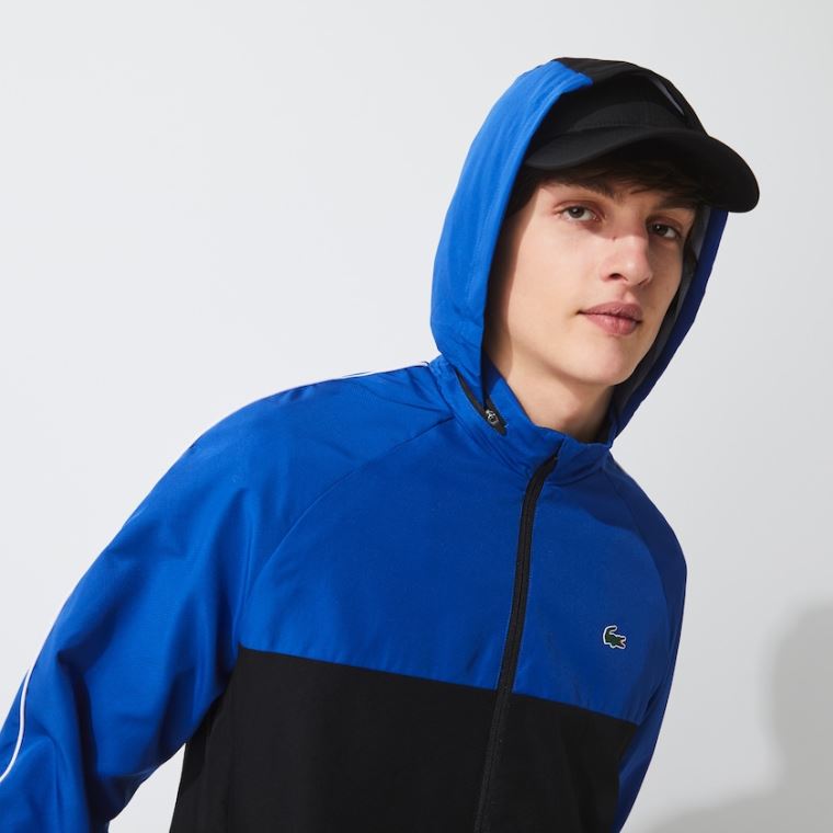 Lacoste SPORT Two-Tone Tenisz Tracksuit Fekete Kék Fehér | 7ORv17e6