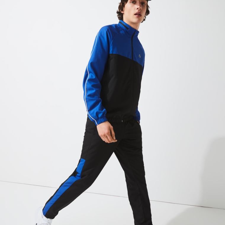 Lacoste SPORT Two-Tone Tenisz Tracksuit Fekete Kék Fehér | 7ORv17e6