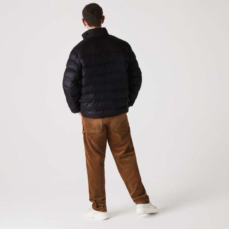 Lacoste SPORT Two-Tone Vizi-Resistant Quilted Jacket Sötétszürke Fekete | SQOcWkCt