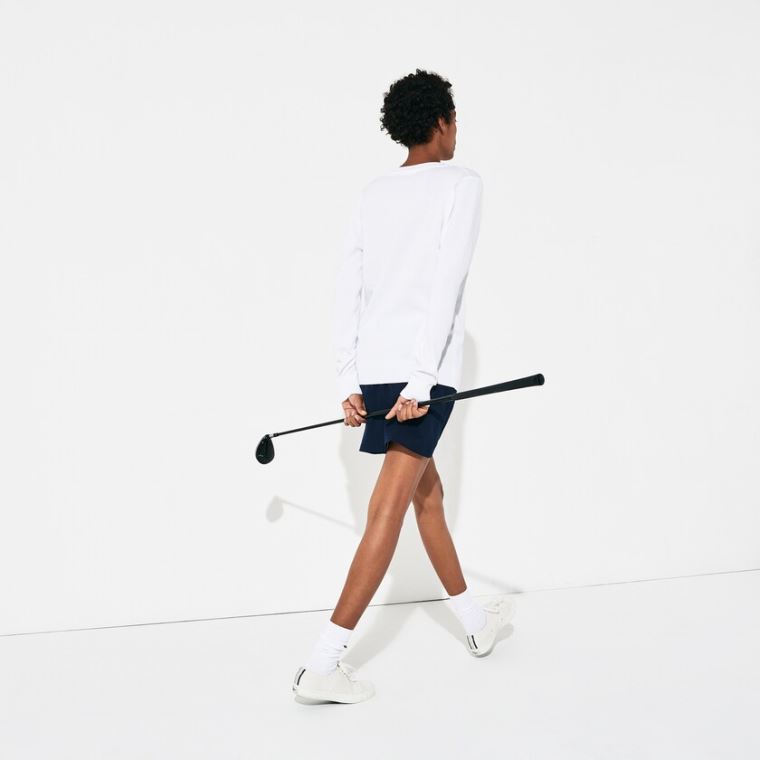 Lacoste SPORT V-neck Pulóver Fehér | QrjgThag