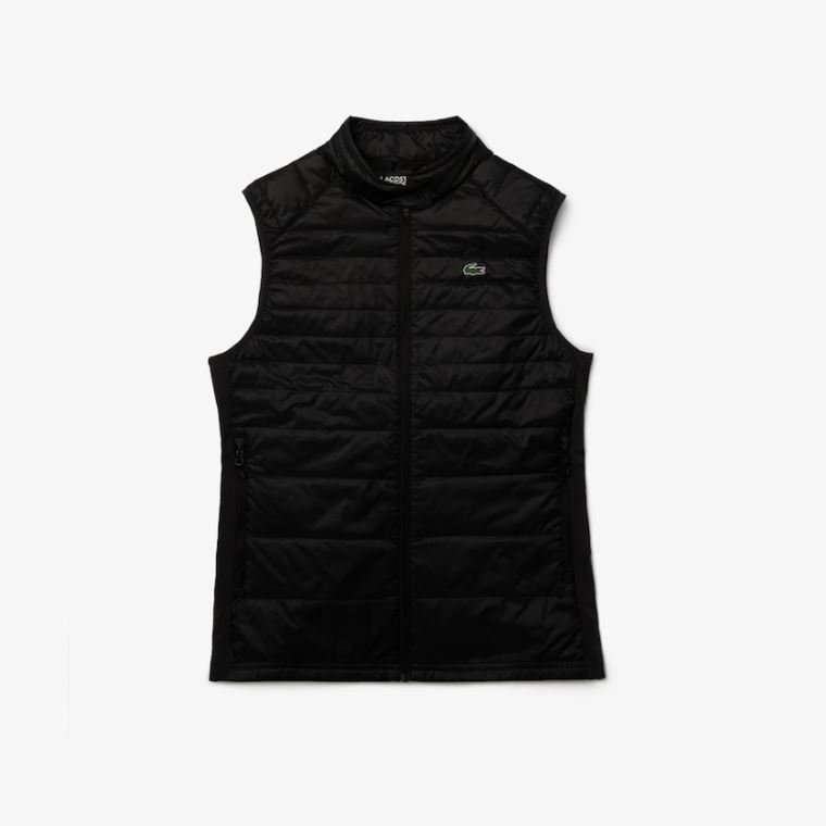 Lacoste SPORT Vizi-Resistant Quilted Technical Golf Vest Fekete | 5TaWCufZ