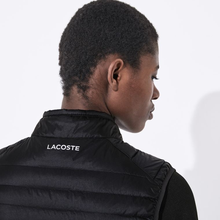 Lacoste SPORT Vizi-Resistant Quilted Technical Golf Vest Fekete | 5TaWCufZ