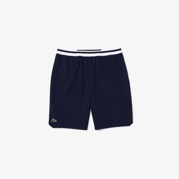 Lacoste SPORT x Novak Djokovic Stretch Taffeta Shorts Sötétkék Kék Fehér | hOWSvdnk