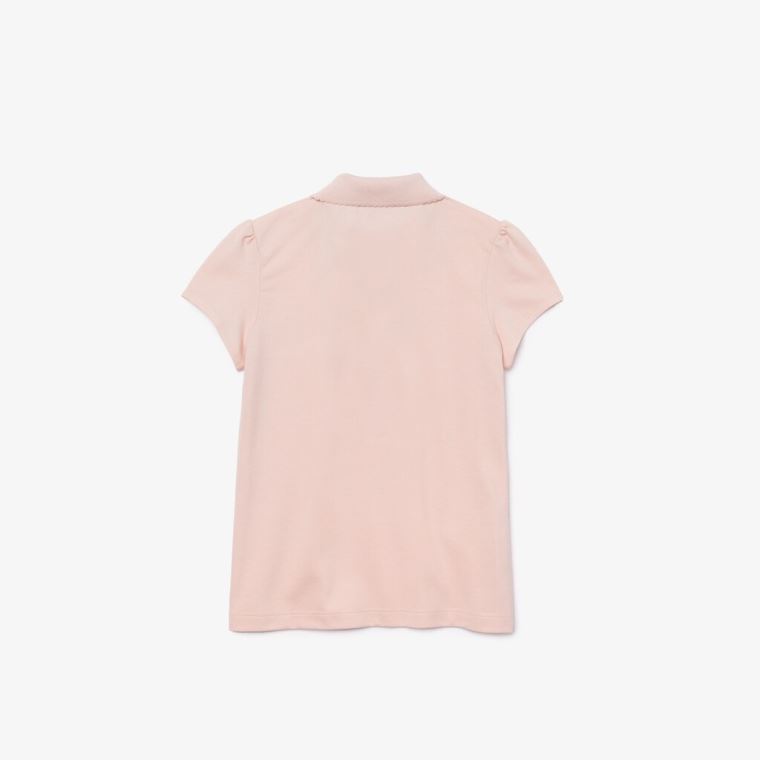 Lacoste Scalloped Collar Mini Piqué Polo Shirt Világos Rózsaszín | He0Vh0Cx