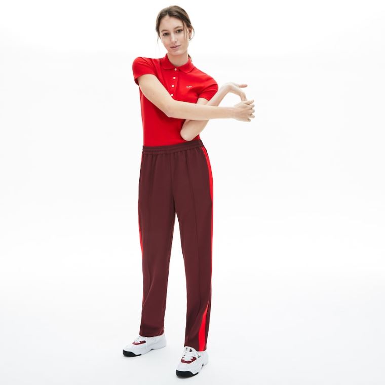 Lacoste Side-Stripe Pálya Pants Sötétpiros Piros | 8H0yNGWR