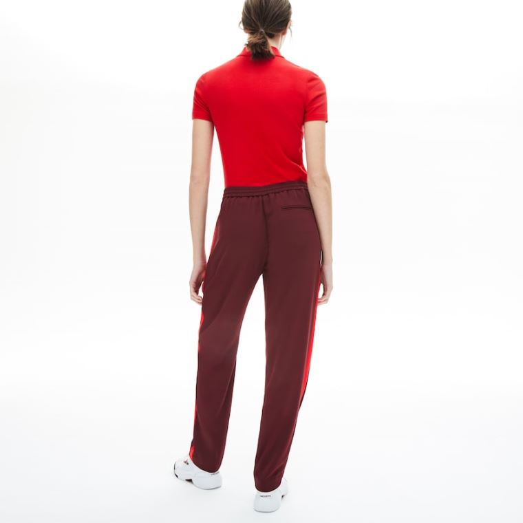 Lacoste Side-Stripe Pálya Pants Sötétpiros Piros | 8H0yNGWR