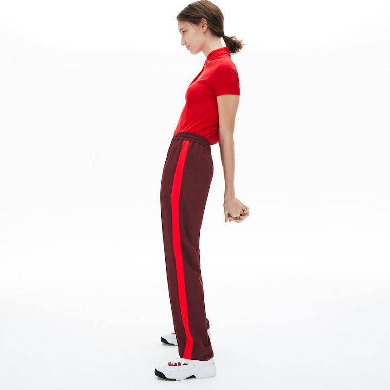 Lacoste Side-Stripe Pálya Pants Sötétpiros Piros | 8H0yNGWR