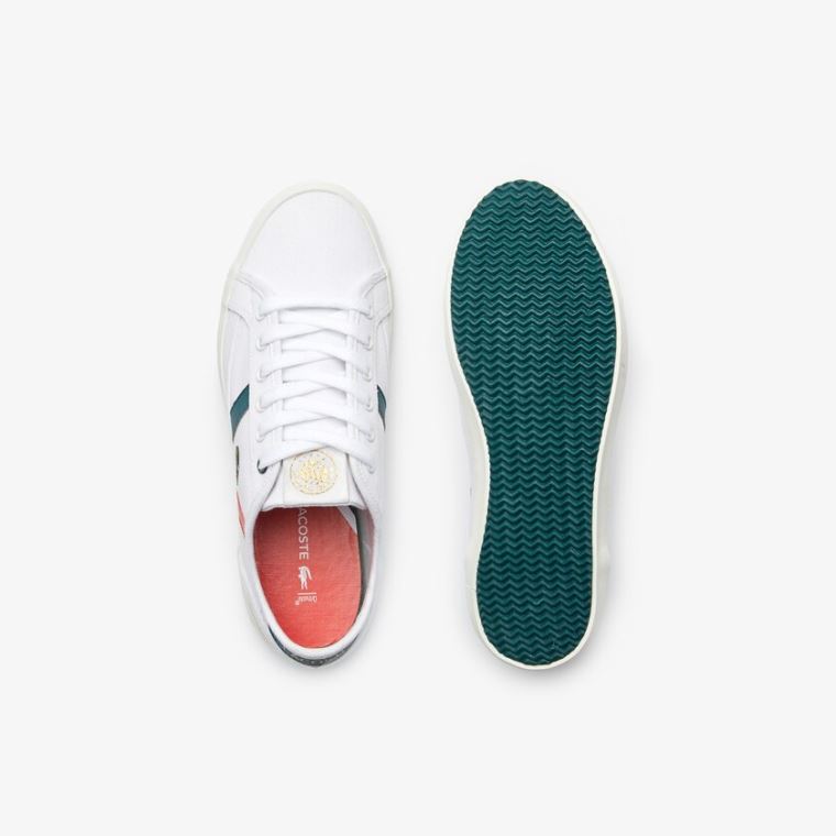 Lacoste Sideline Roland Garros Sneakers Fehér Zöld | YtY7epd3