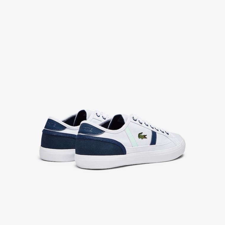 Lacoste Sideline Vászon Sneakers Fehér Sötétkék | mFGOKlmk