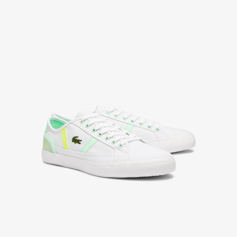 Lacoste Sideline Vászon Sneakers Fehér Világos Zöld | QnXHNV3d