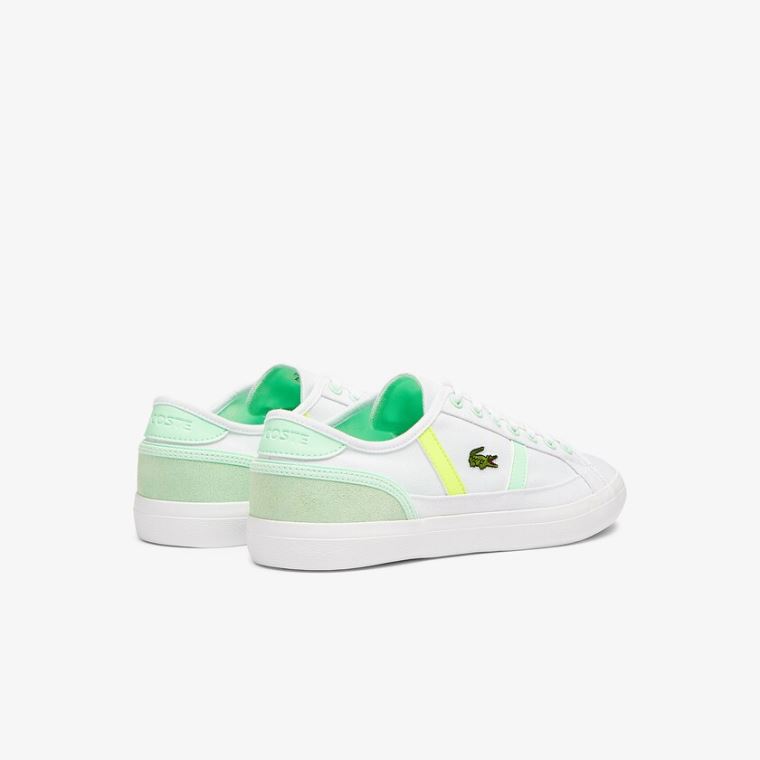 Lacoste Sideline Vászon Sneakers Fehér Világos Zöld | QnXHNV3d