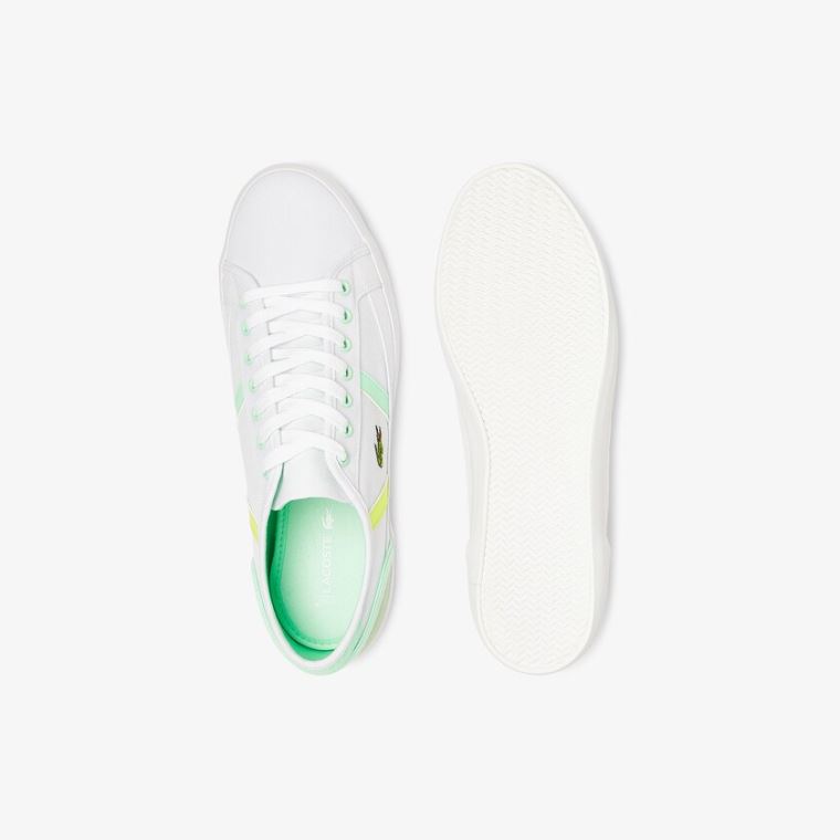 Lacoste Sideline Vászon Sneakers Fehér Világos Zöld | QnXHNV3d