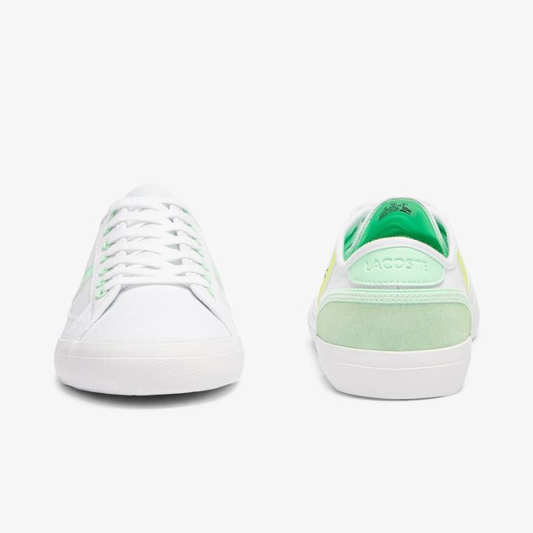 Lacoste Sideline Vászon Sneakers Fehér Világos Zöld | QnXHNV3d