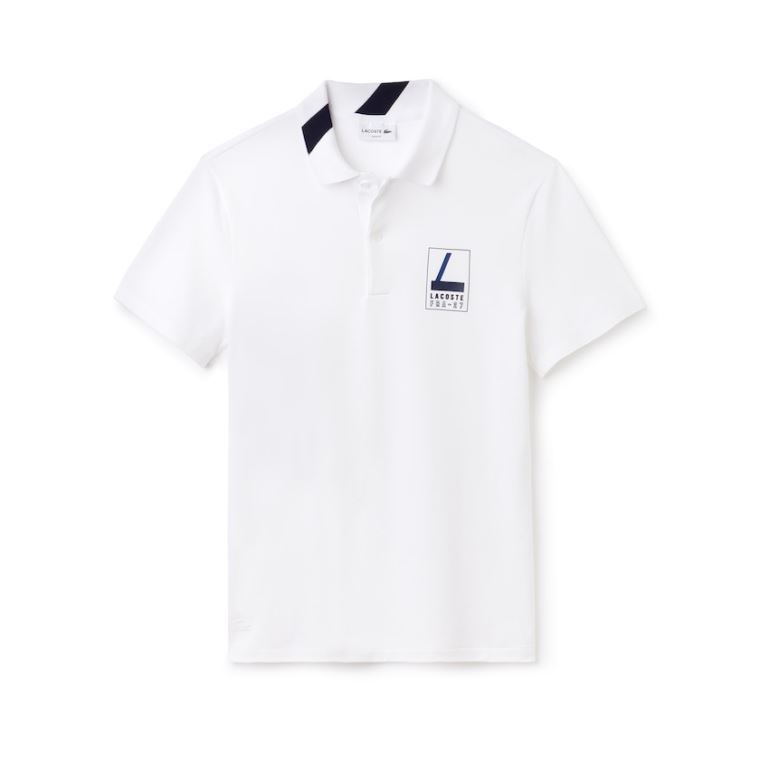 Lacoste Slim Fit Lettering Stretch Mini Piqué Polo Fehér Sötétkék Kék | Hmxgmvc8