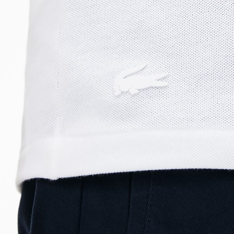 Lacoste Slim Fit Lettering Stretch Mini Piqué Polo Fehér Sötétkék Kék | Hmxgmvc8