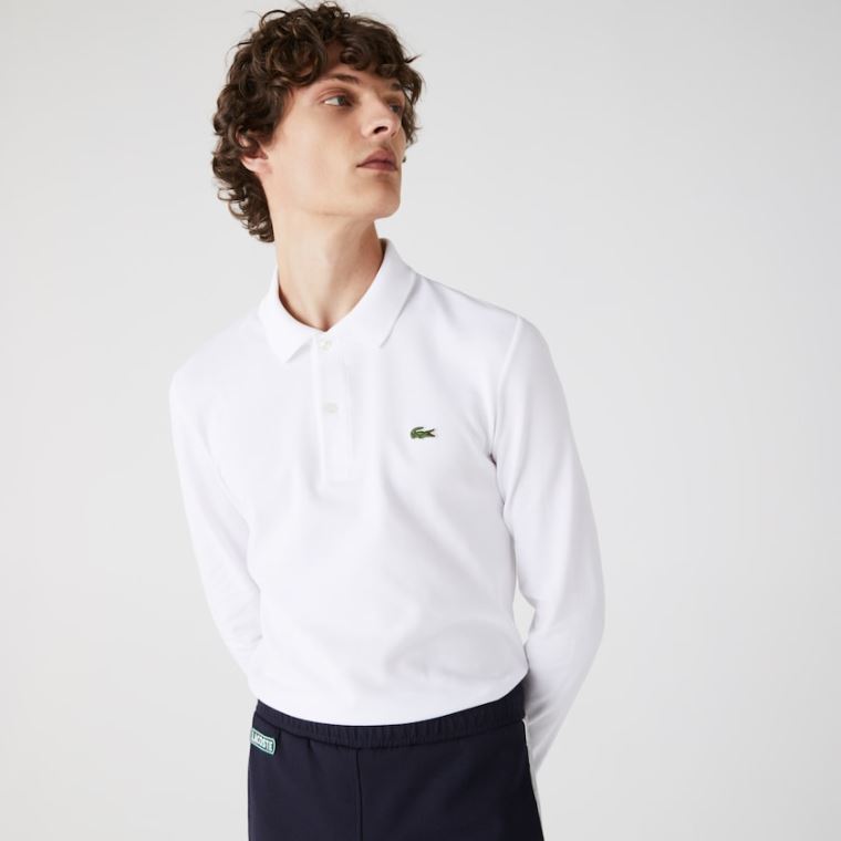 Lacoste Slim Fit Petit Piqué Polo Fehér | gGaCJJfo