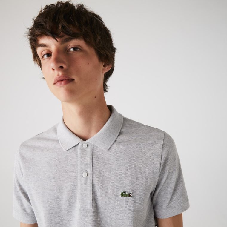 Lacoste Slim Fit Polo in Petit Piqué Szürke | RhJdMySR