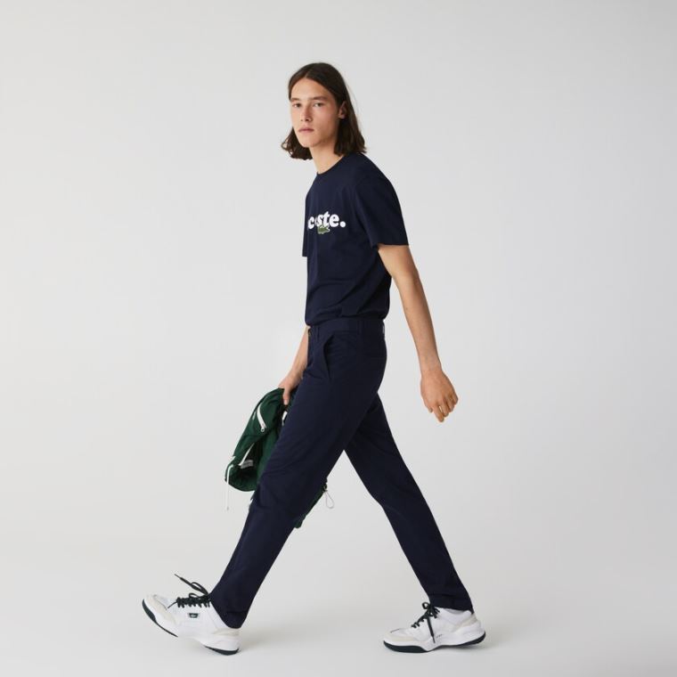 Lacoste Slim Fit Stretch Gabardine Chino Pants Sötétkék Kék | wxauxhqV