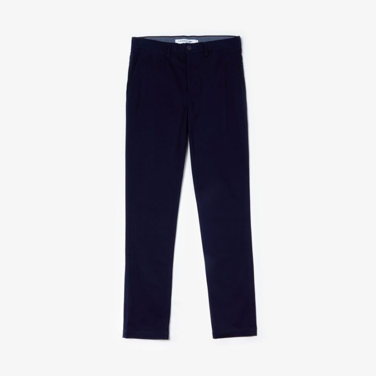 Lacoste Slim Fit Stretch Gabardine Chino Pants Sötétkék Kék | wxauxhqV