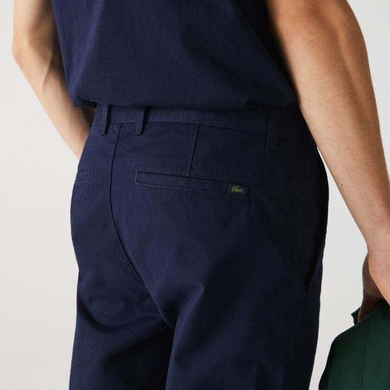 Lacoste Slim Fit Stretch Gabardine Chino Pants Sötétkék Kék | wxauxhqV