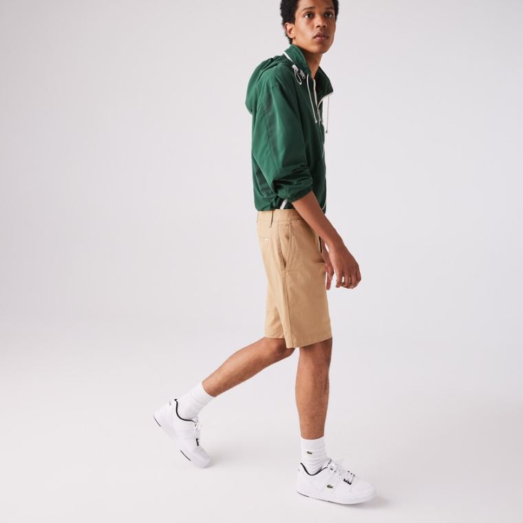 Lacoste Slim Fit Stretch Gabardine Shorts Bézs | 8w04RvnJ